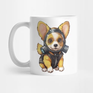 Pembroke Welsh Corgi Dog Wearing Gas Mask Mug